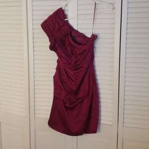 Fuschia one shoulder dress